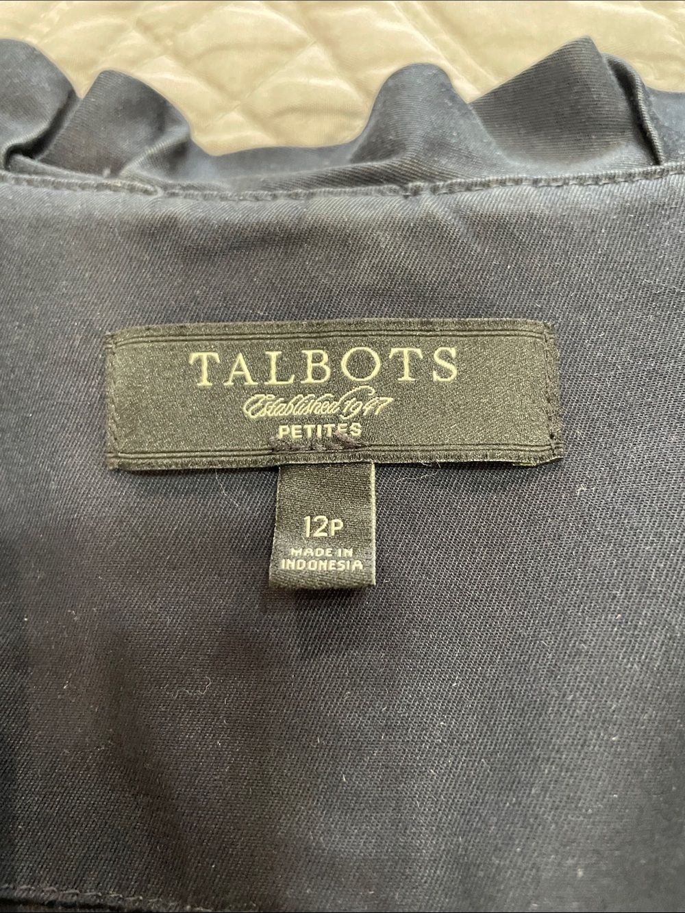 Talbots Navy Ruffle-Trim Single-Button Blazer 12P - Picture 2 of 10